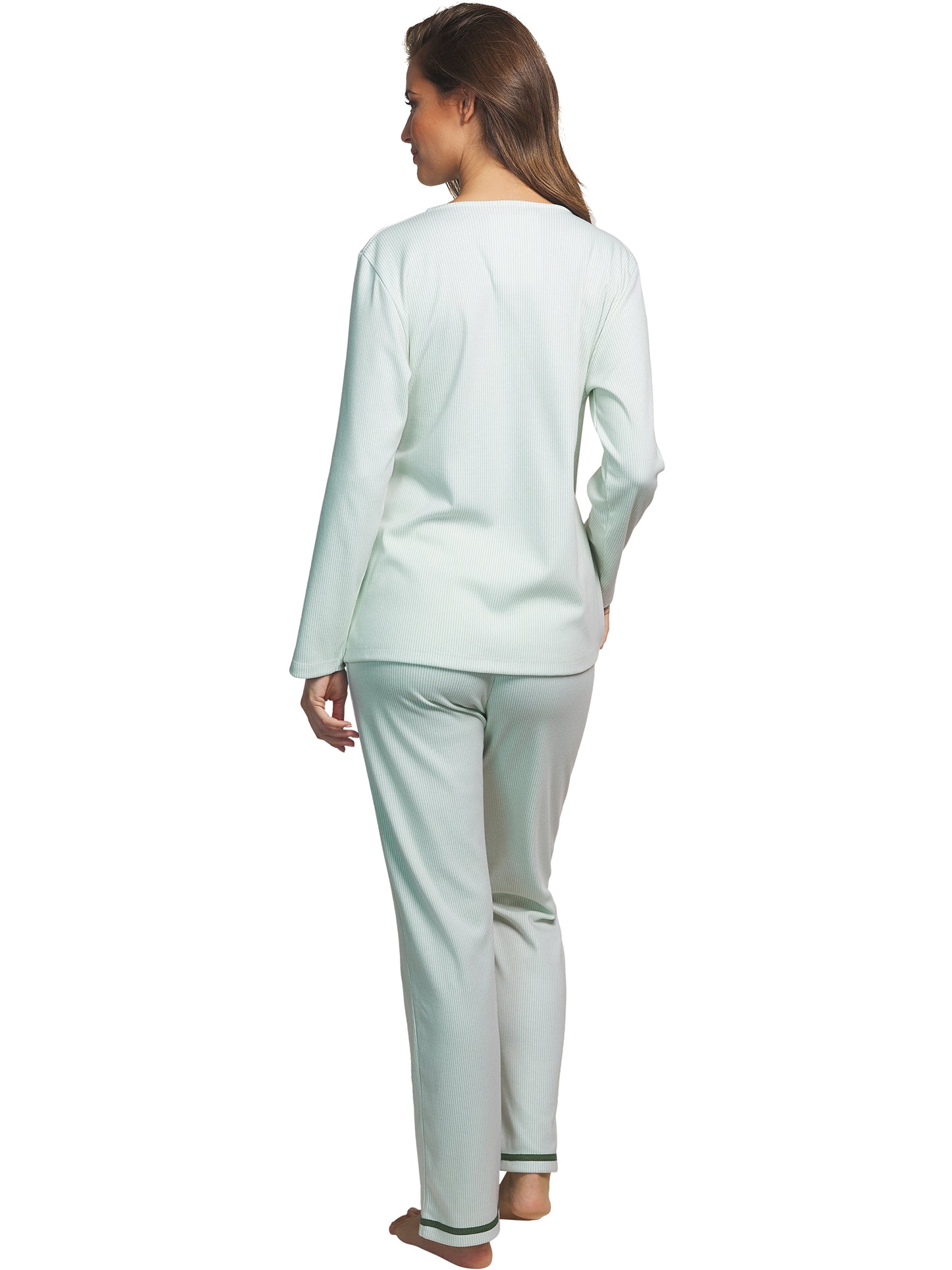 Pyjama pantalon haut cache-coeur manches longues Rayas Selmark