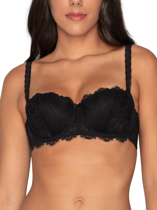 Soutien-gorge balconnet Orchidea noir Luna Splendida