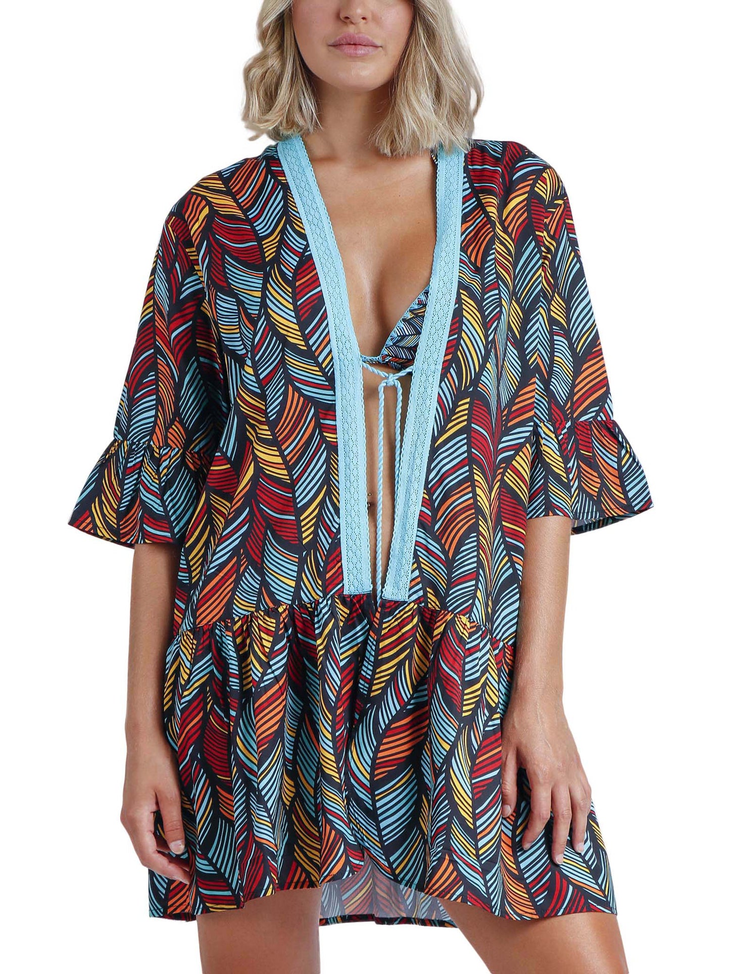 Caftan de plage Ethnic Feathers Admas