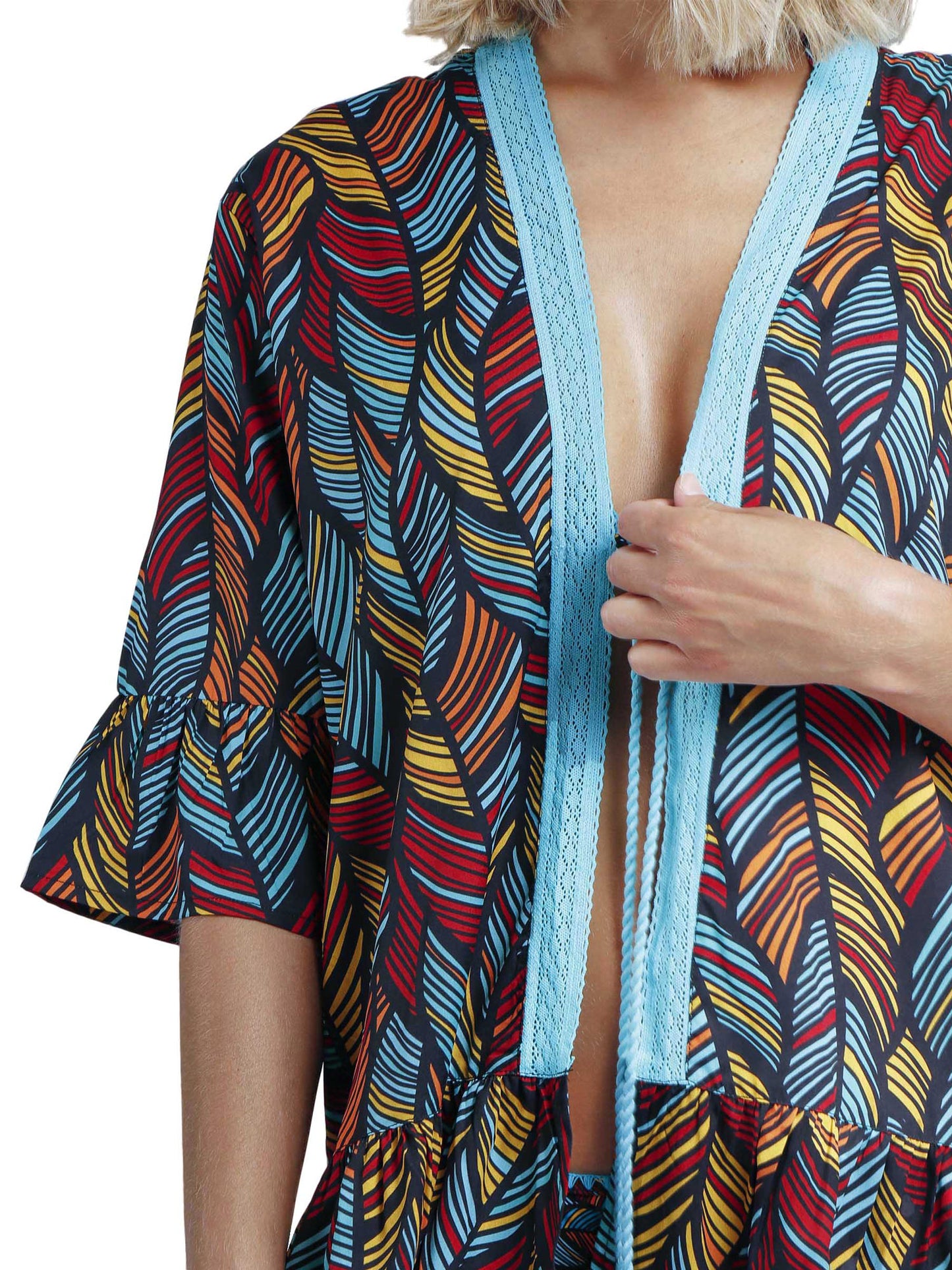 Caftan de plage Ethnic Feathers Admas