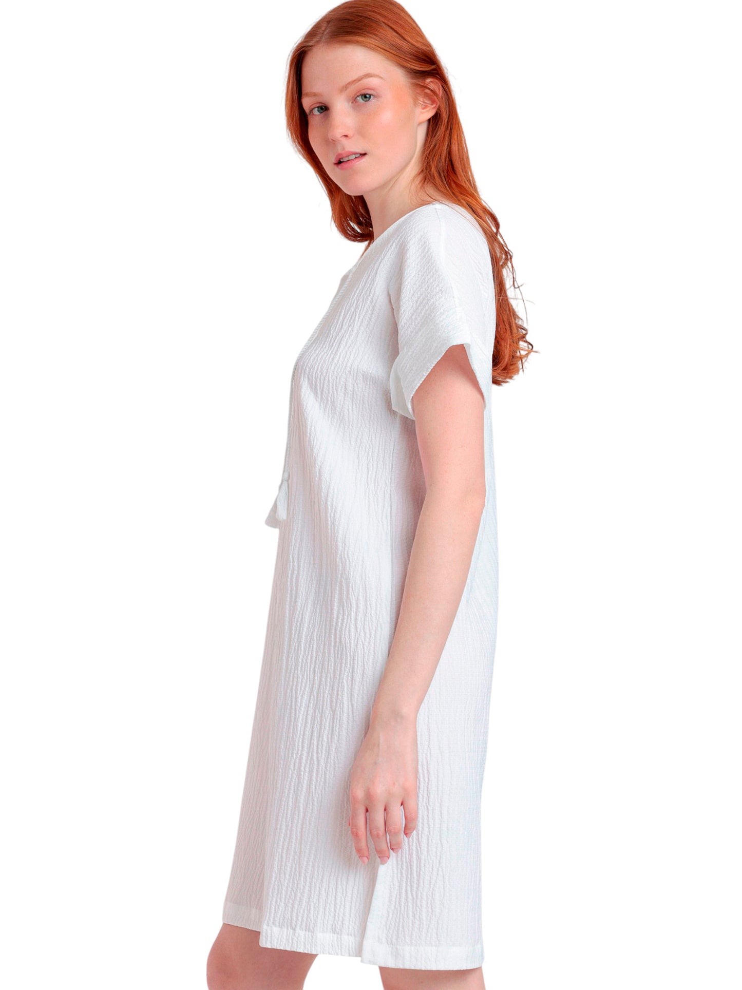 Robe estivale manches courtes Linen Style Admas