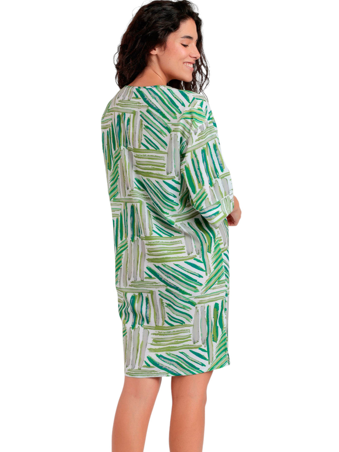 Tunique de plage demi-manches Green Summer Admas
