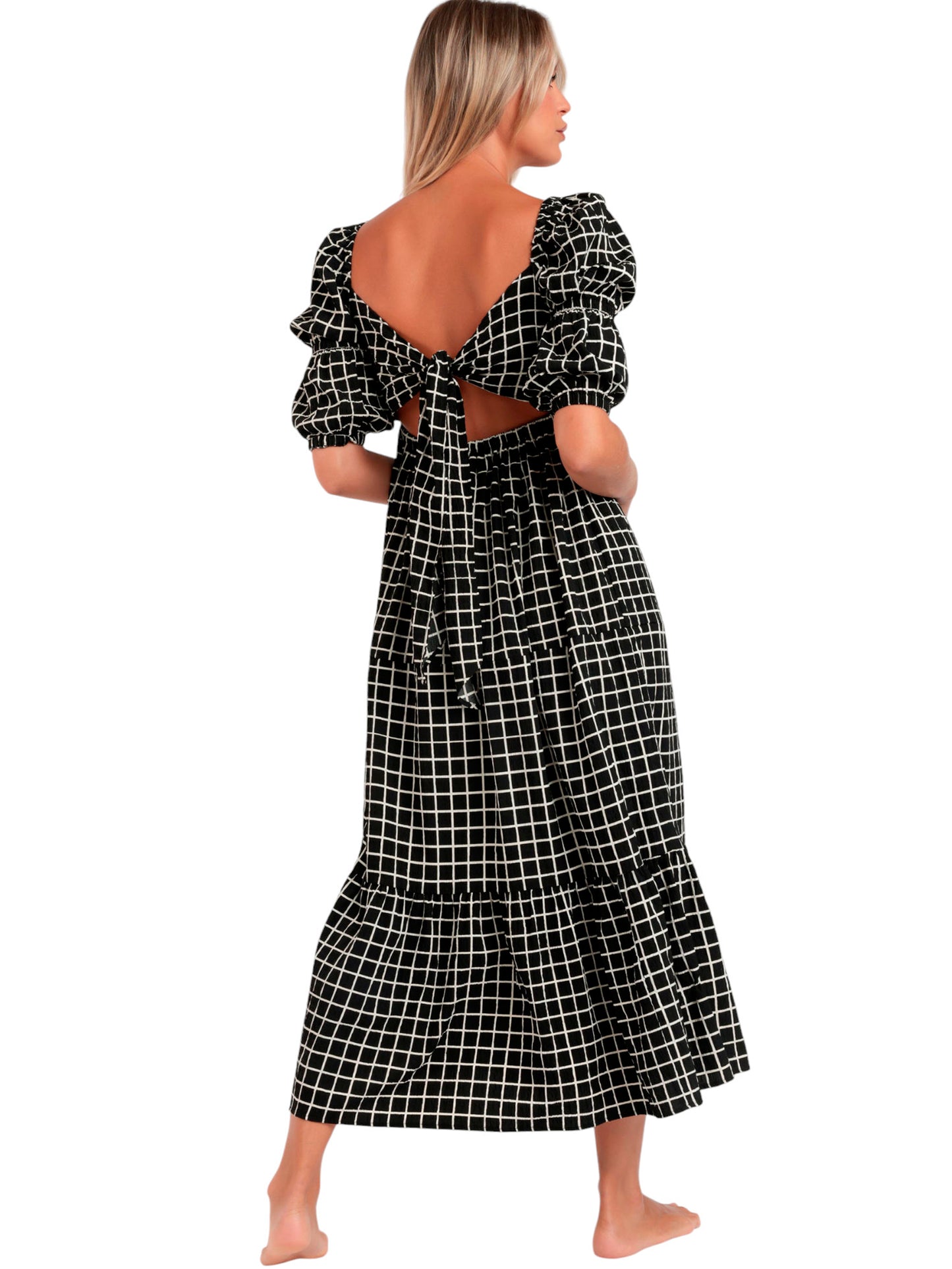 Robe longue estivale demi-manches col carré Dreams Admas
