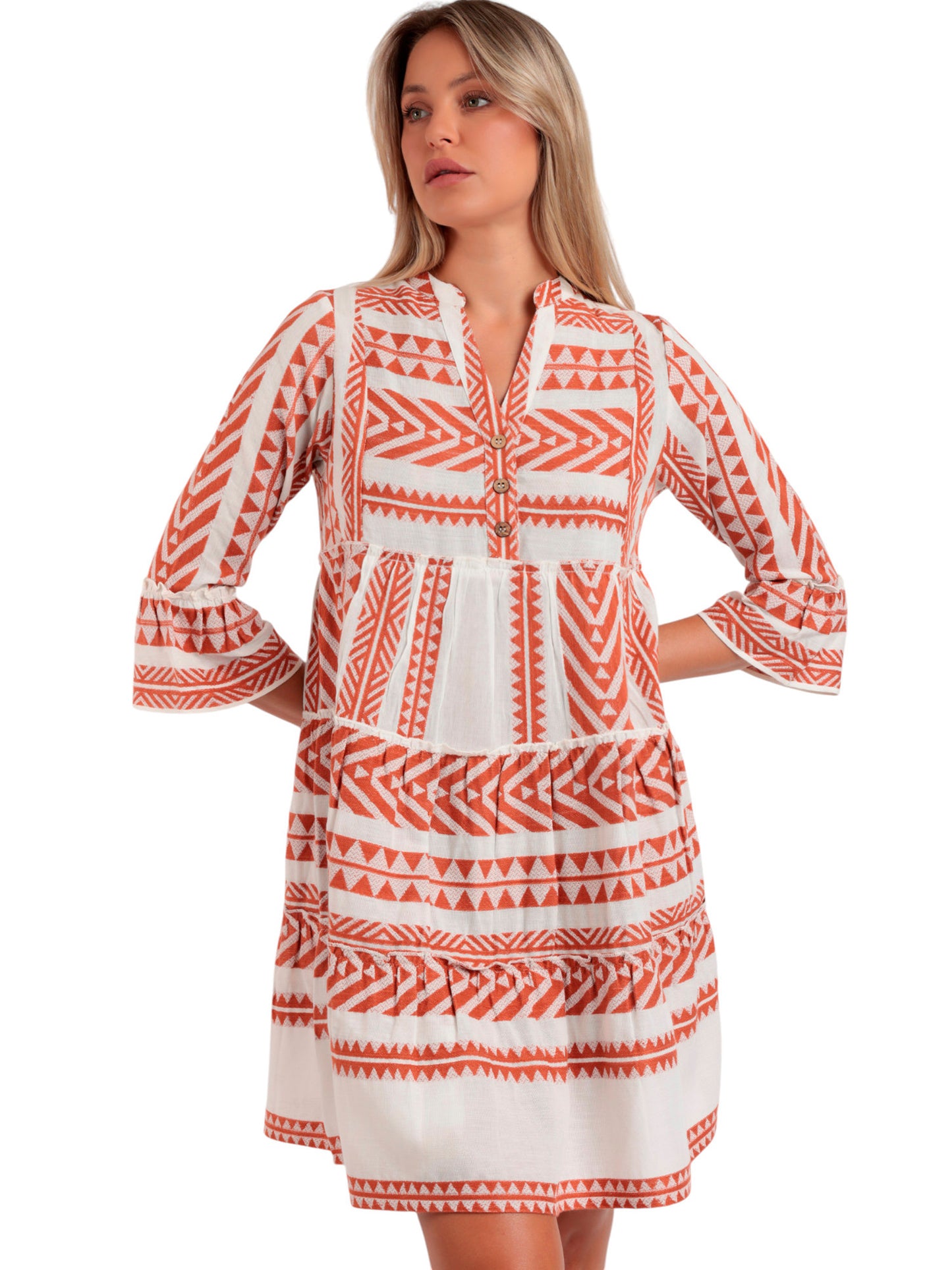 Robe estivale manches trois-quarts Sicilia Admas