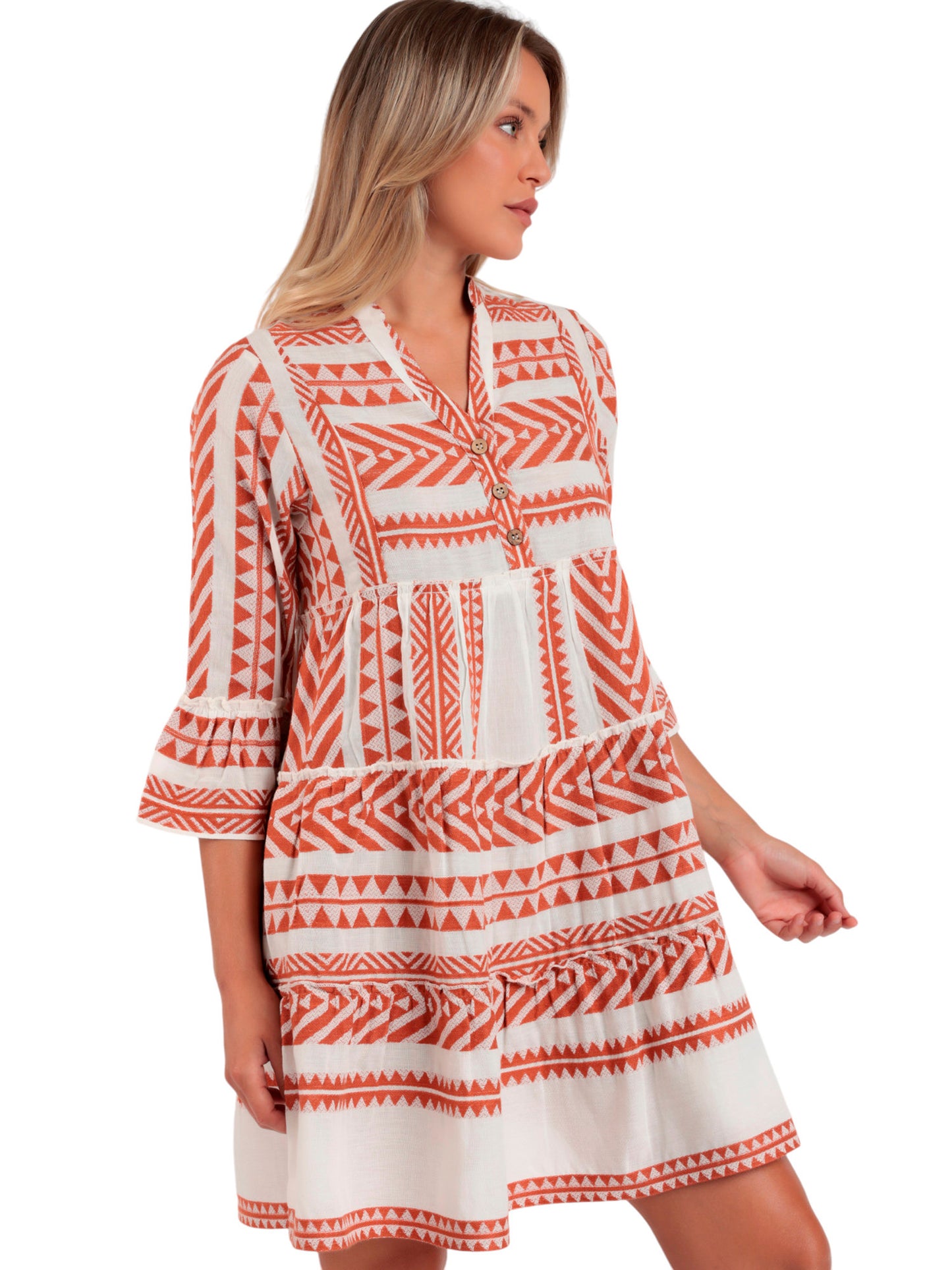 Robe estivale manches trois-quarts Sicilia Admas