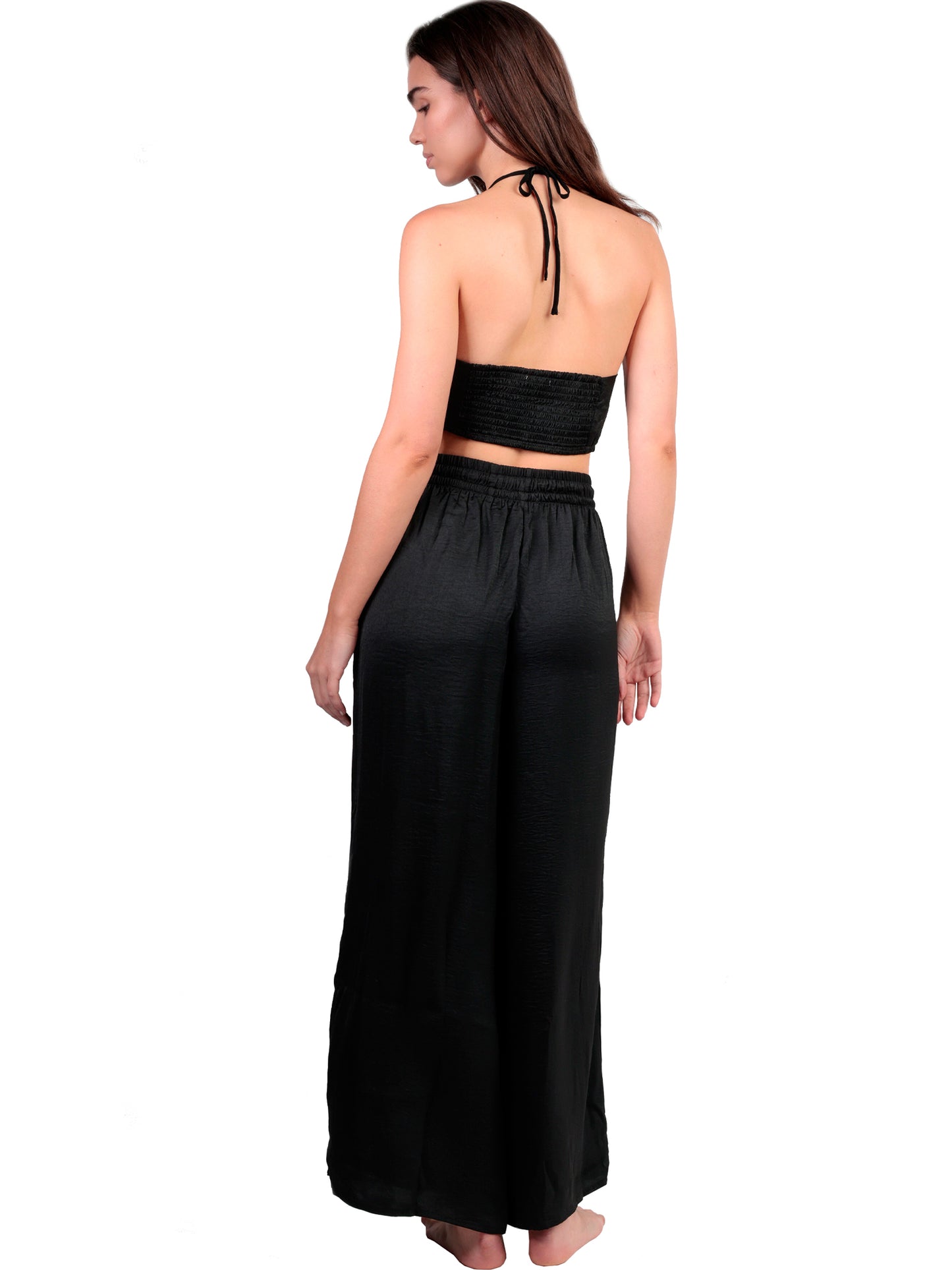 Ensemble estival satin top et pantalon Satinee Beach Admas