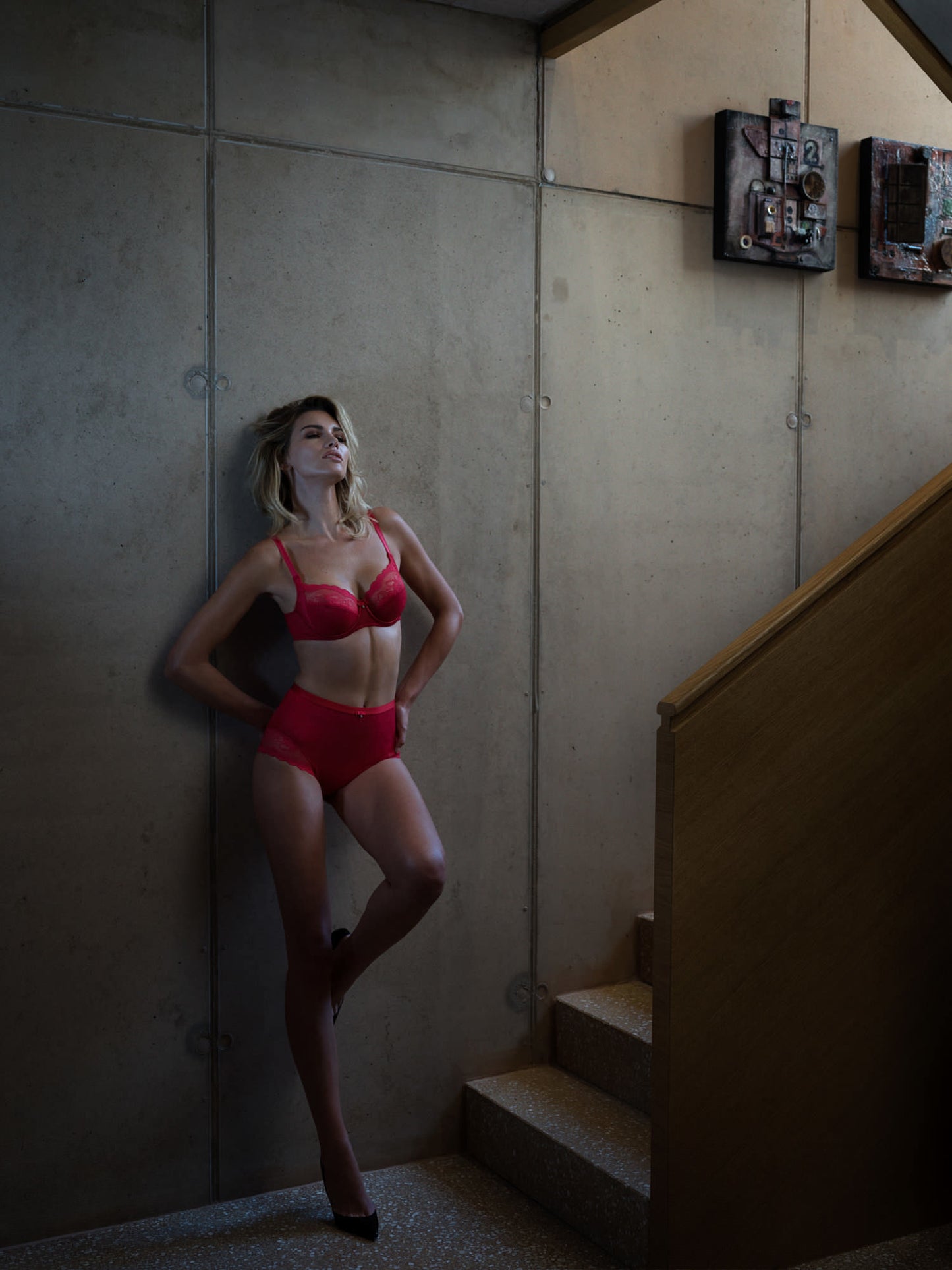 Soutien-gorge armaturé Evelyn Lisca rouge - bonnets F à G