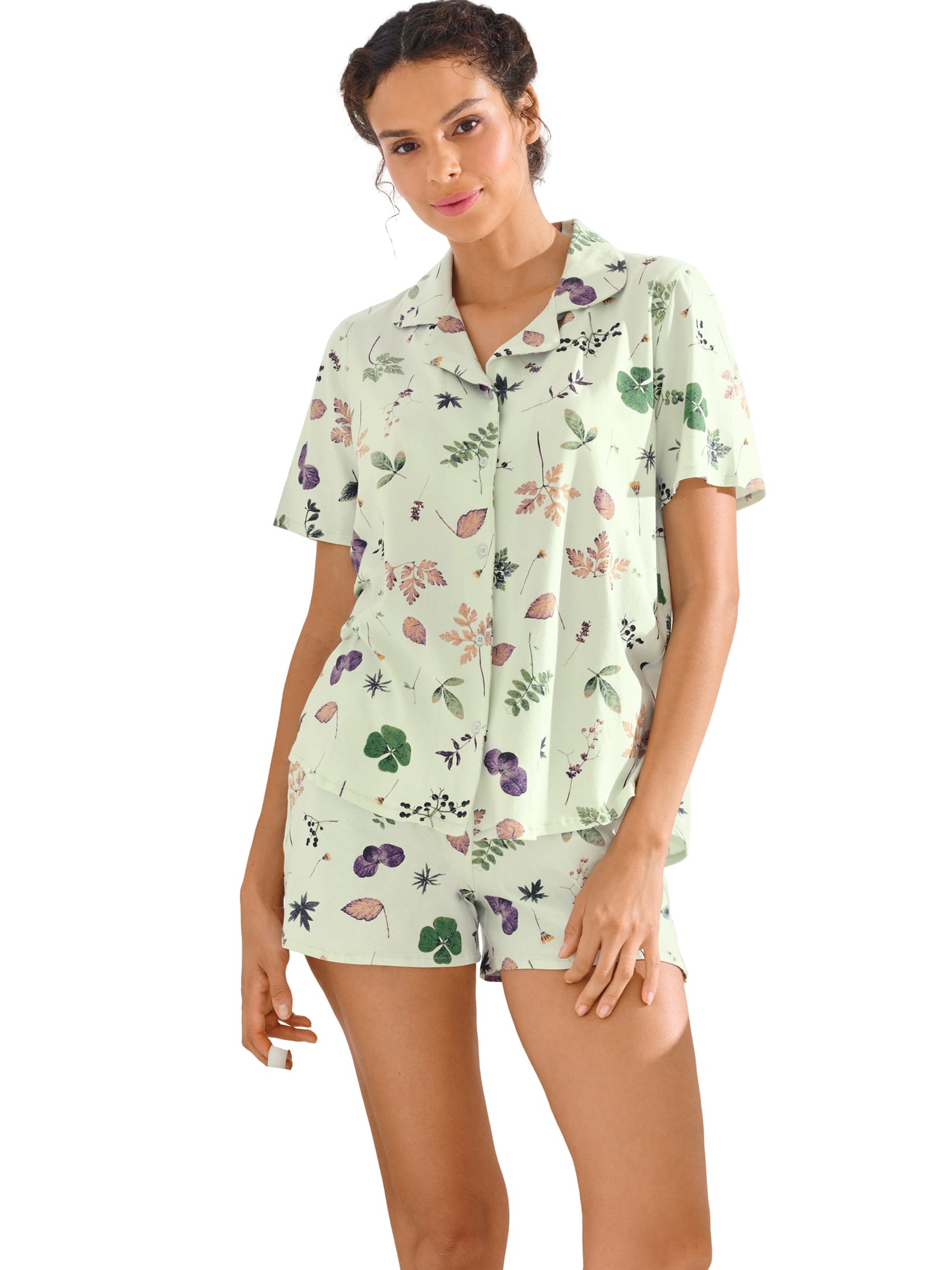 Pyjama short chemise manches courtes POMPEYA Lisca