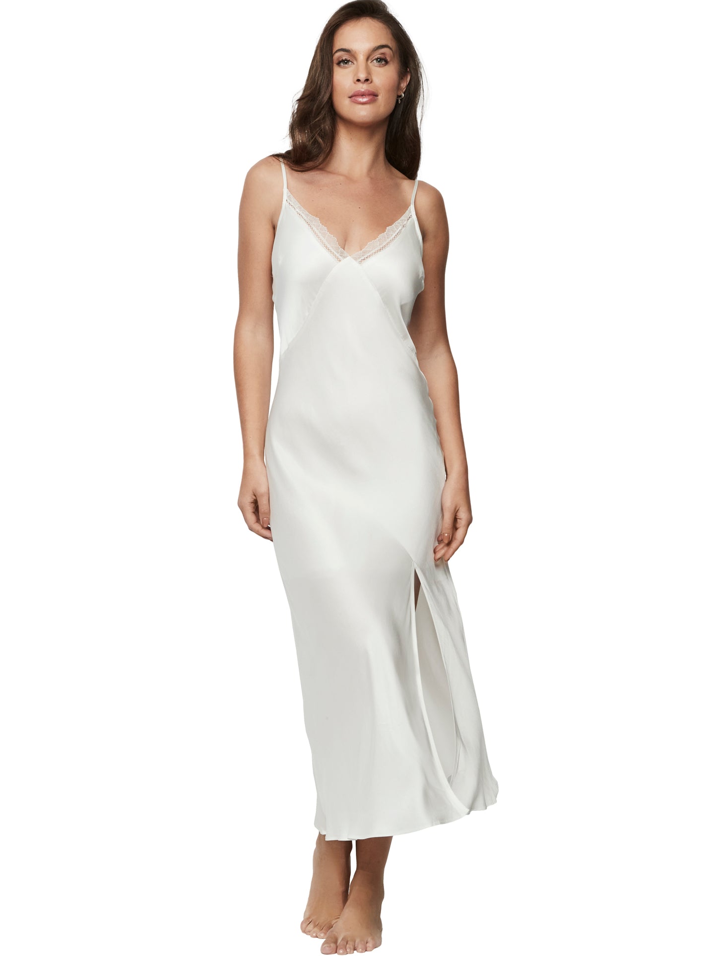 Nuisette longue satinée AGATHA MARIAGE Selmark
