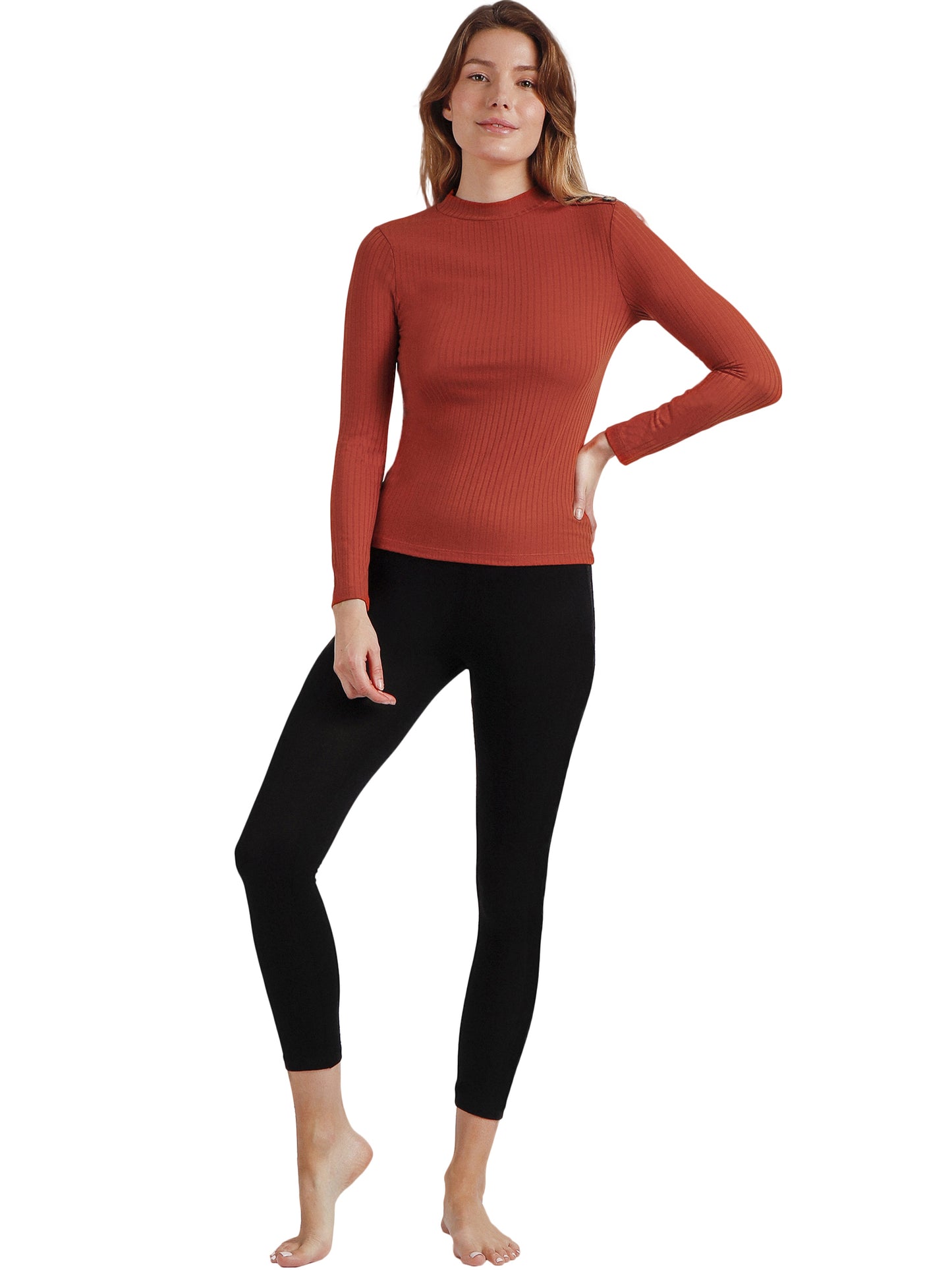 Top manches longues col montant Perkins Admas