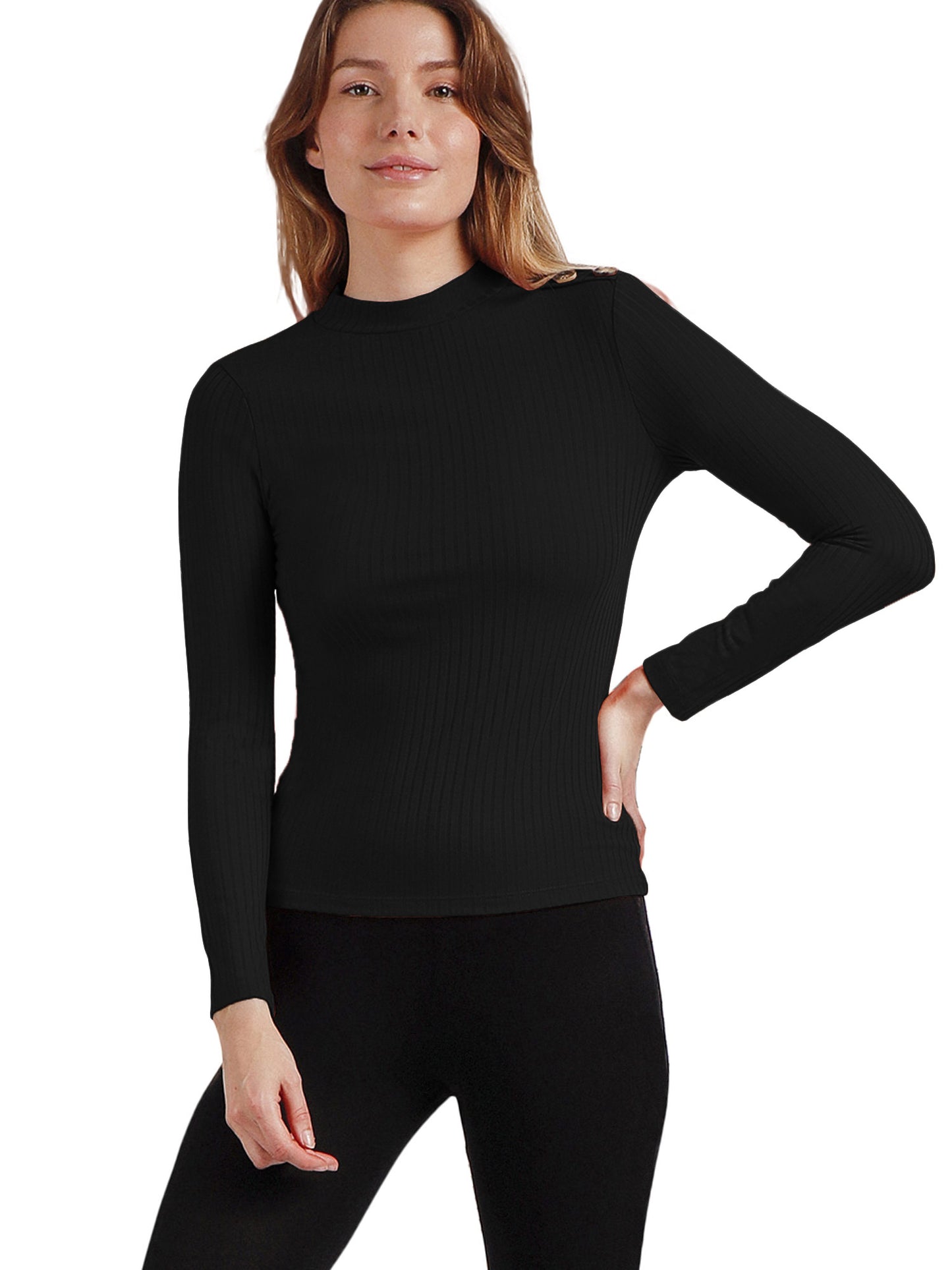Top manches longues col montant Perkins Admas