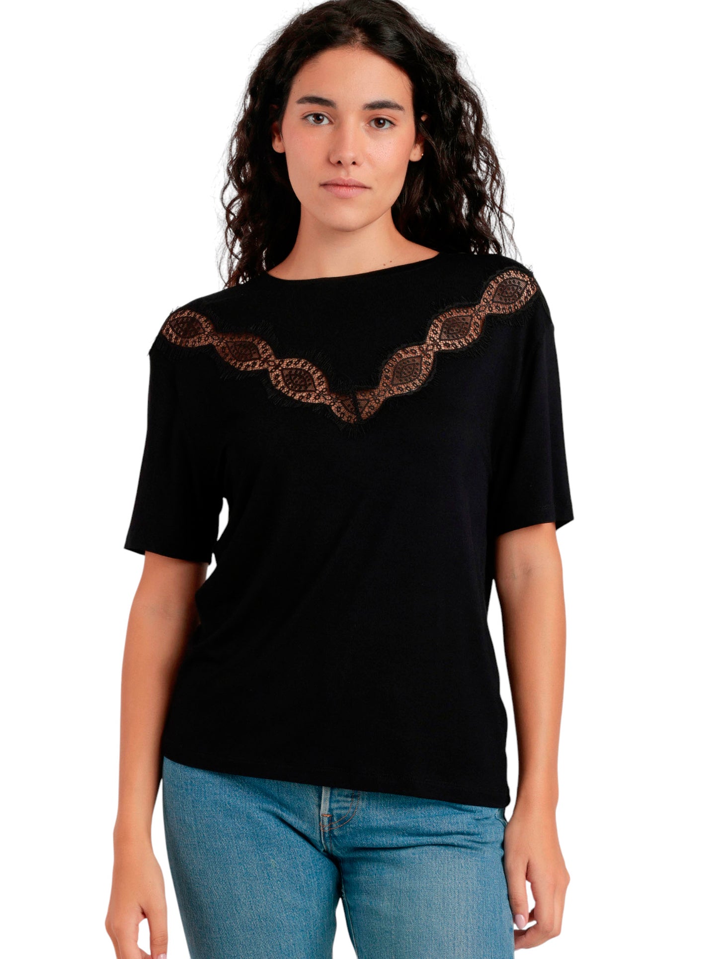 T-shirt à manches courtes CHEST LACE Admas