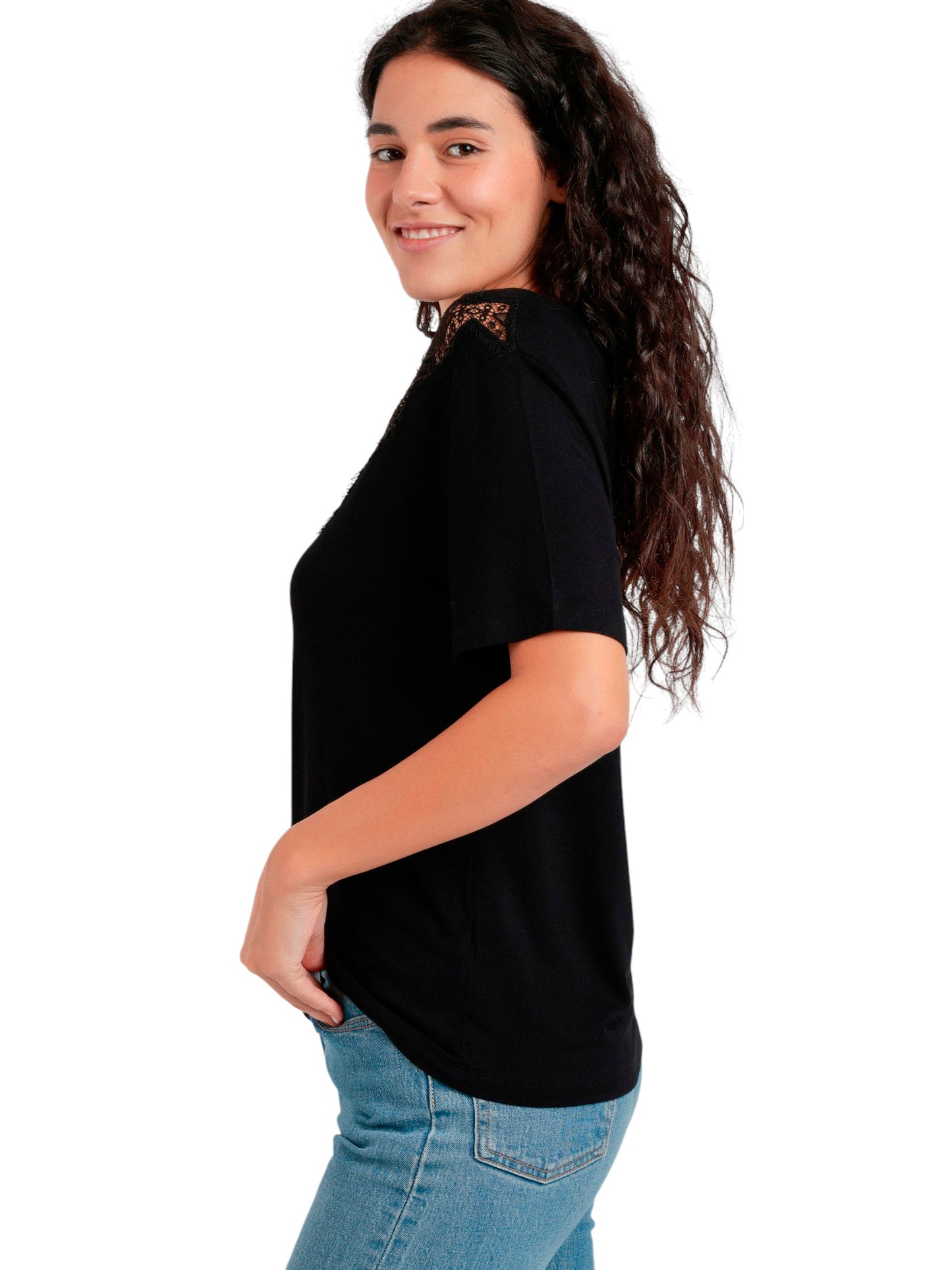 T-shirt à manches courtes CHEST LACE Admas