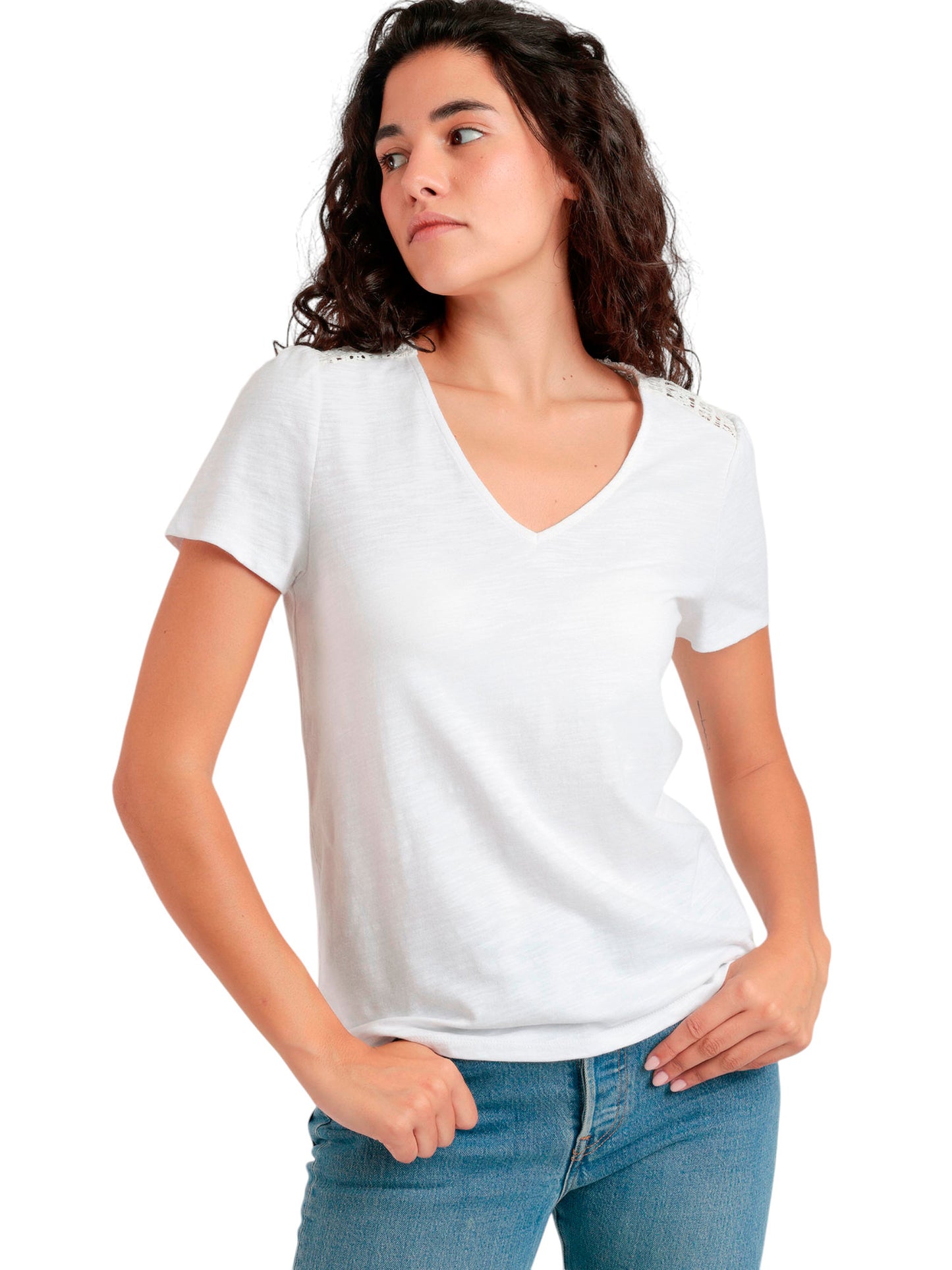 T-shirt à manches courtes dos orné GUIPUR Admas