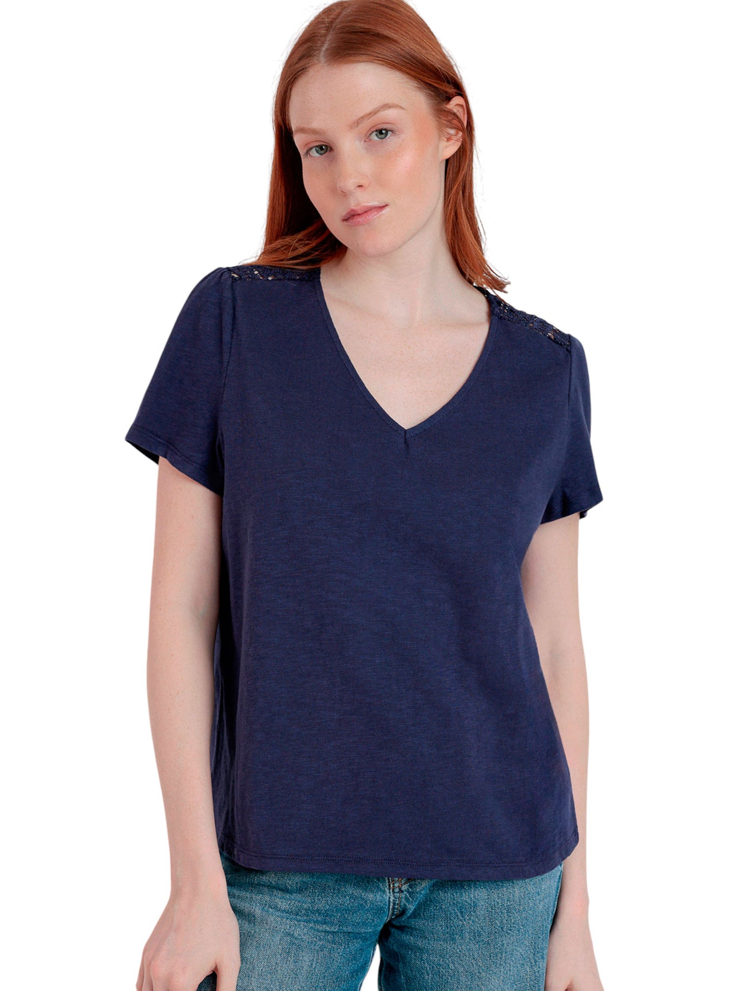 T-shirt à manches courtes dos orné GUIPUR Admas
