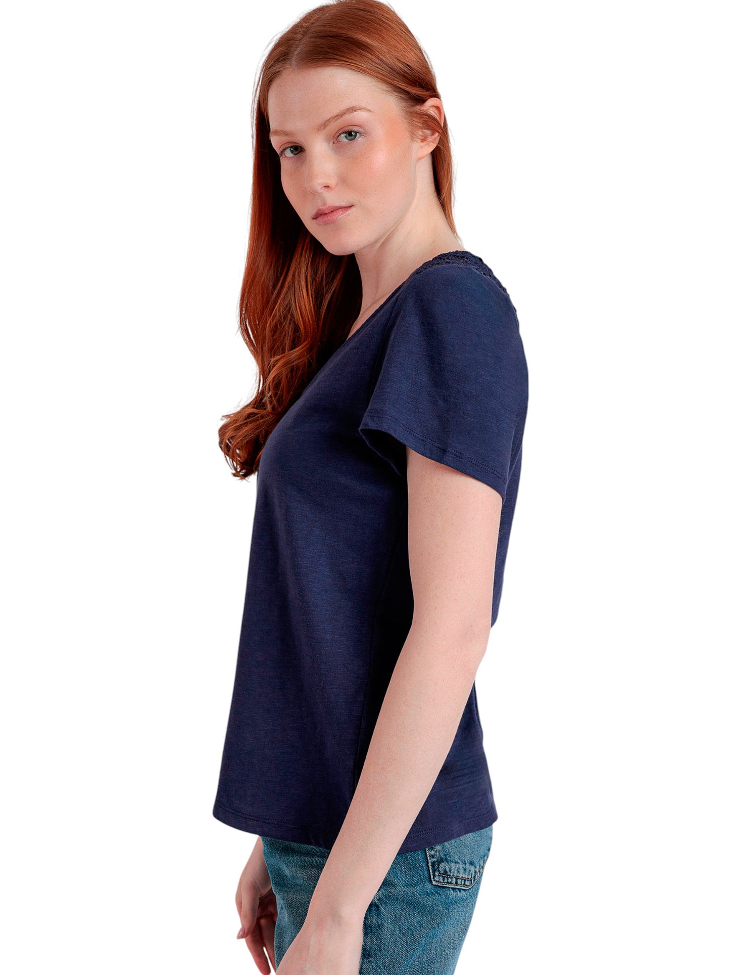 T-shirt à manches courtes dos orné GUIPUR Admas