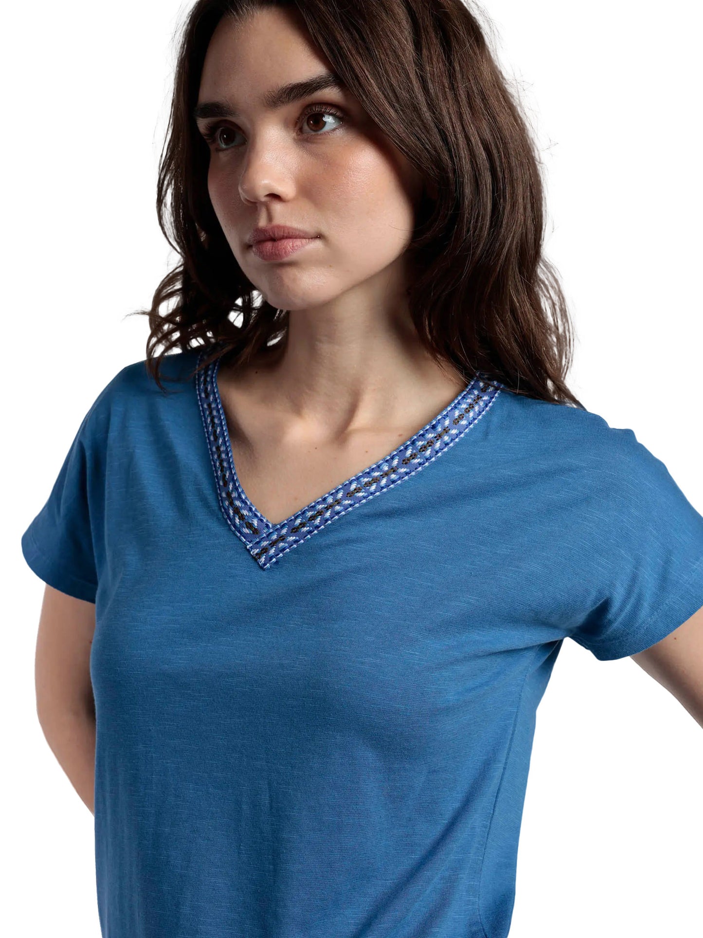 T-shirt manches courtes col V Mexico Admas