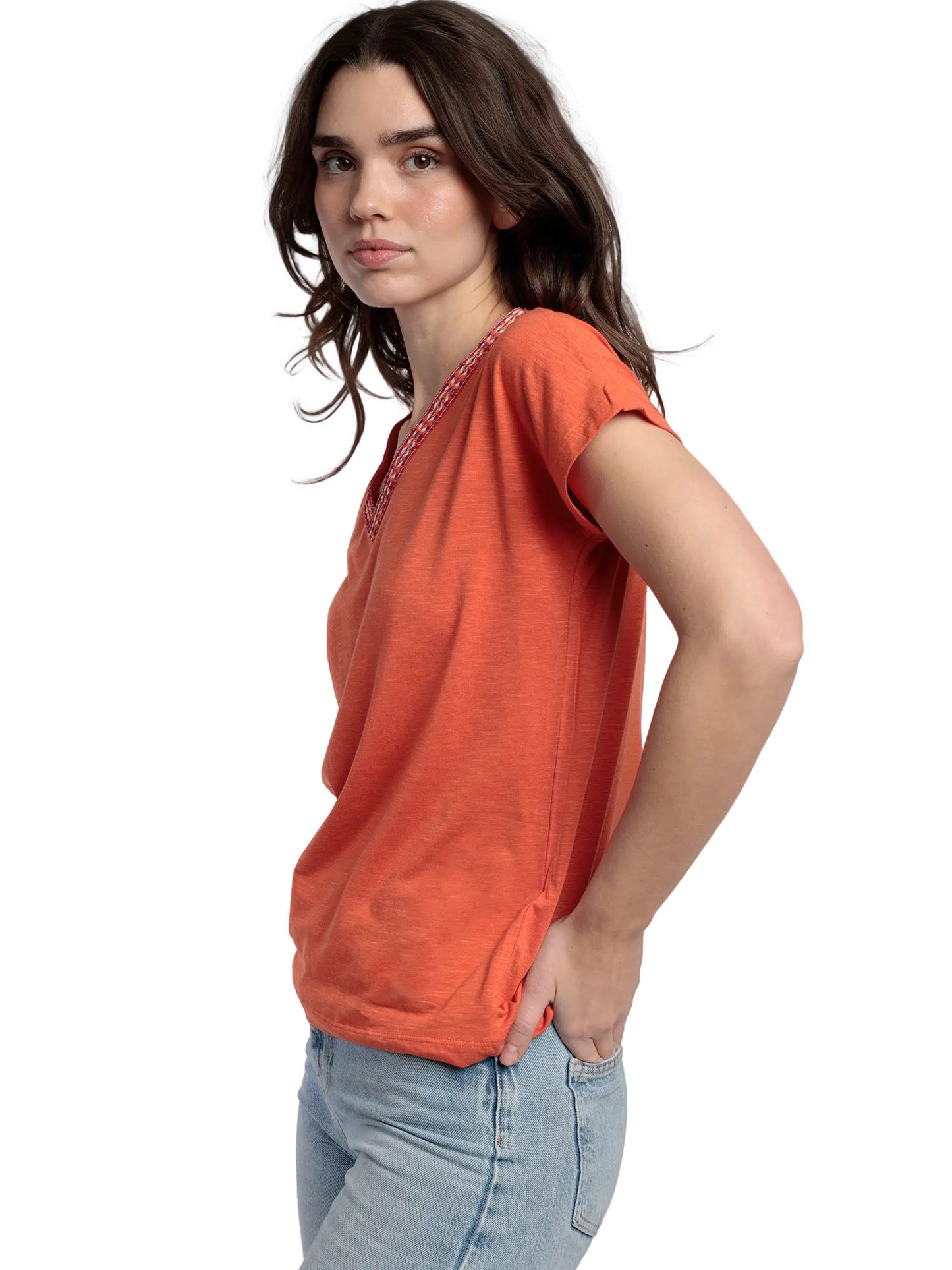T-shirt manches courtes col V Mexico Admas