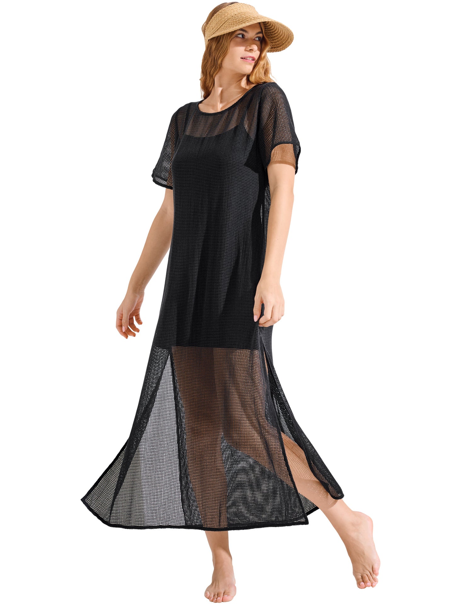 Robe longue de plage manches courtes MALAGA Lisca