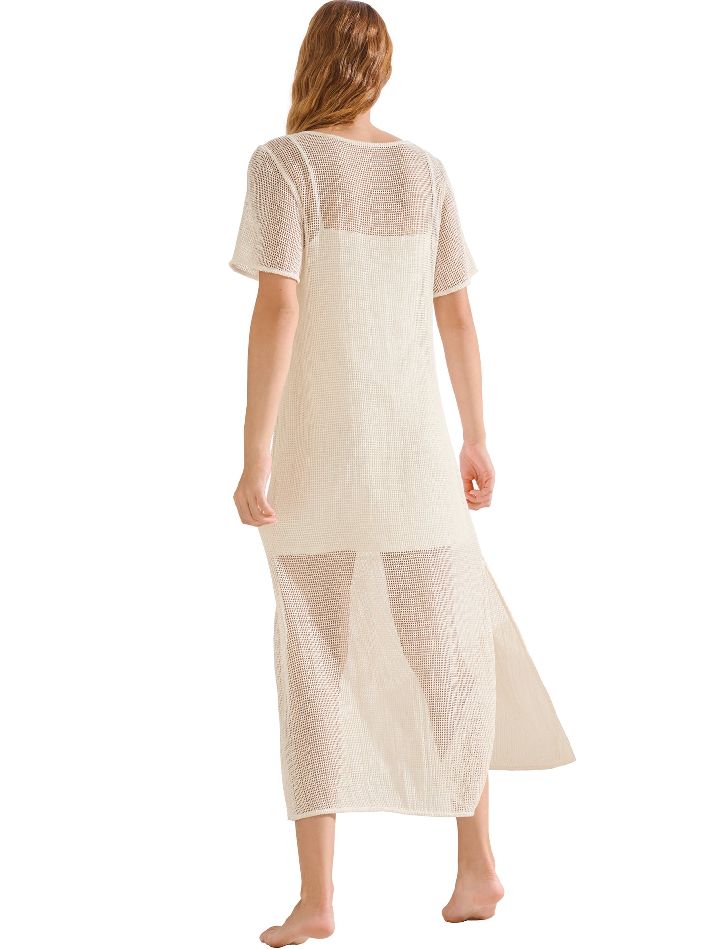 Robe longue de plage manches courtes MALAGA Lisca