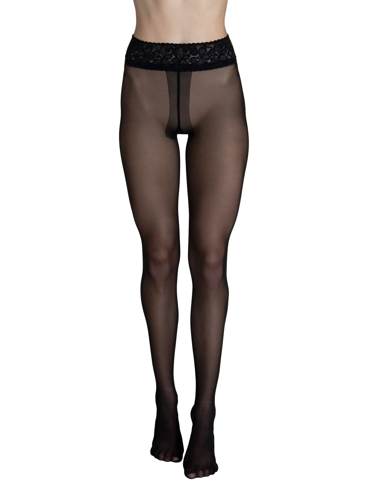 Collants 30 DEN transparents ceinture décorative Selection noir Lisca