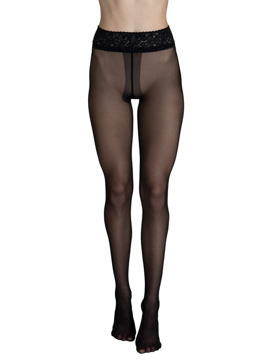 Collants 30 DEN transparents ceinture décorative Selection noir Lisca