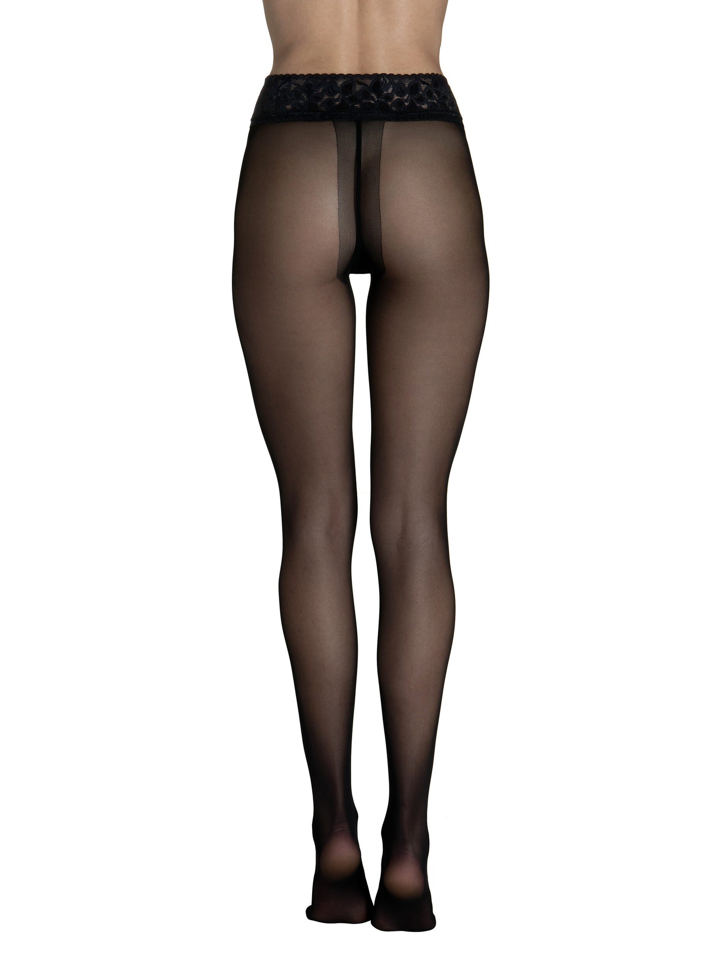 Collants 30 DEN transparents ceinture décorative Selection noir Lisca