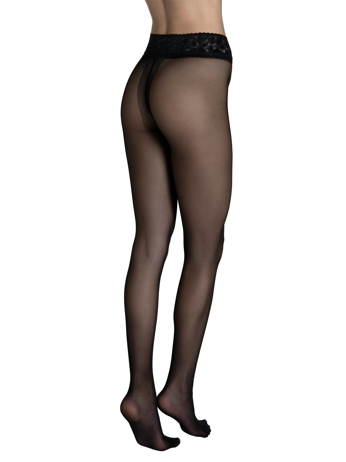 Collants 30 DEN transparents ceinture décorative Selection noir Lisca