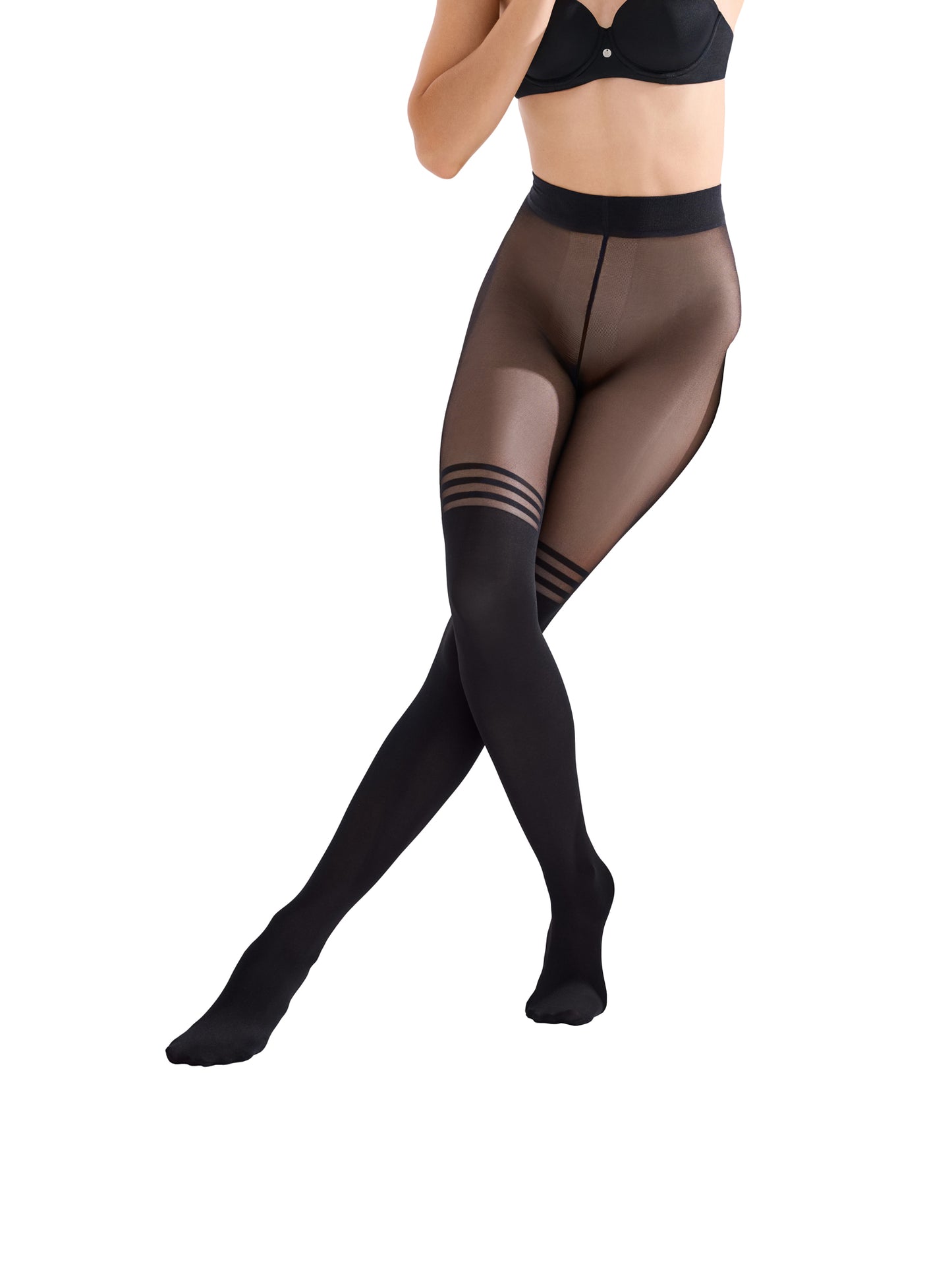 Collants effet bas superposés genoux Fashion Lines Lisca