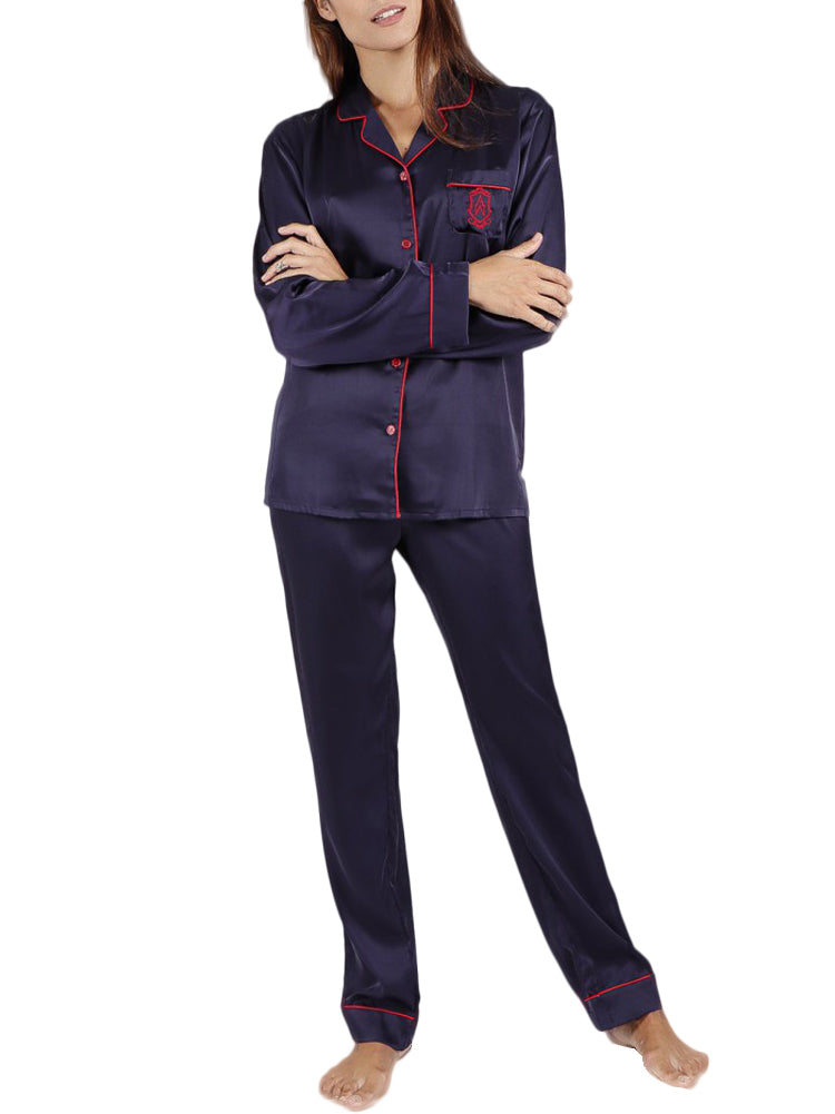 Pyjama satin tenue d'intérieur chemise et pantalon Classic Admas