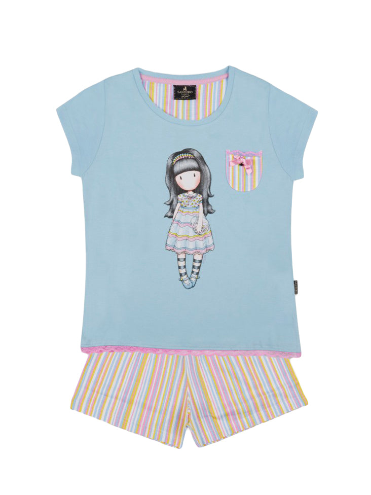 Pyjama short t-shirt And All Things Nice Santoro bleu Admas