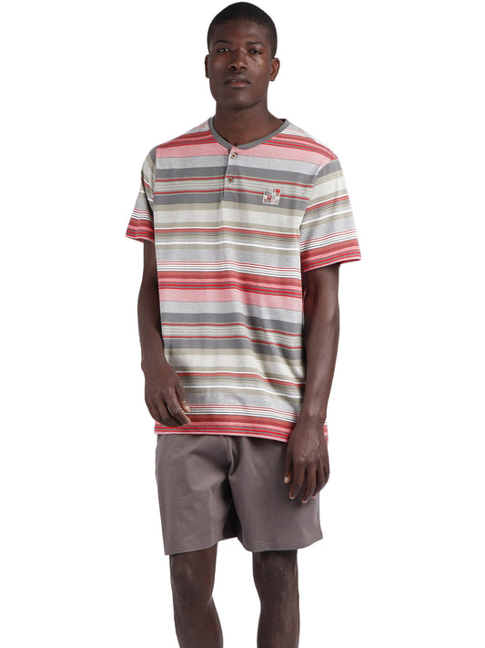 Pyjama short t-shirt Rayas Cubes Antonio Miro Admas