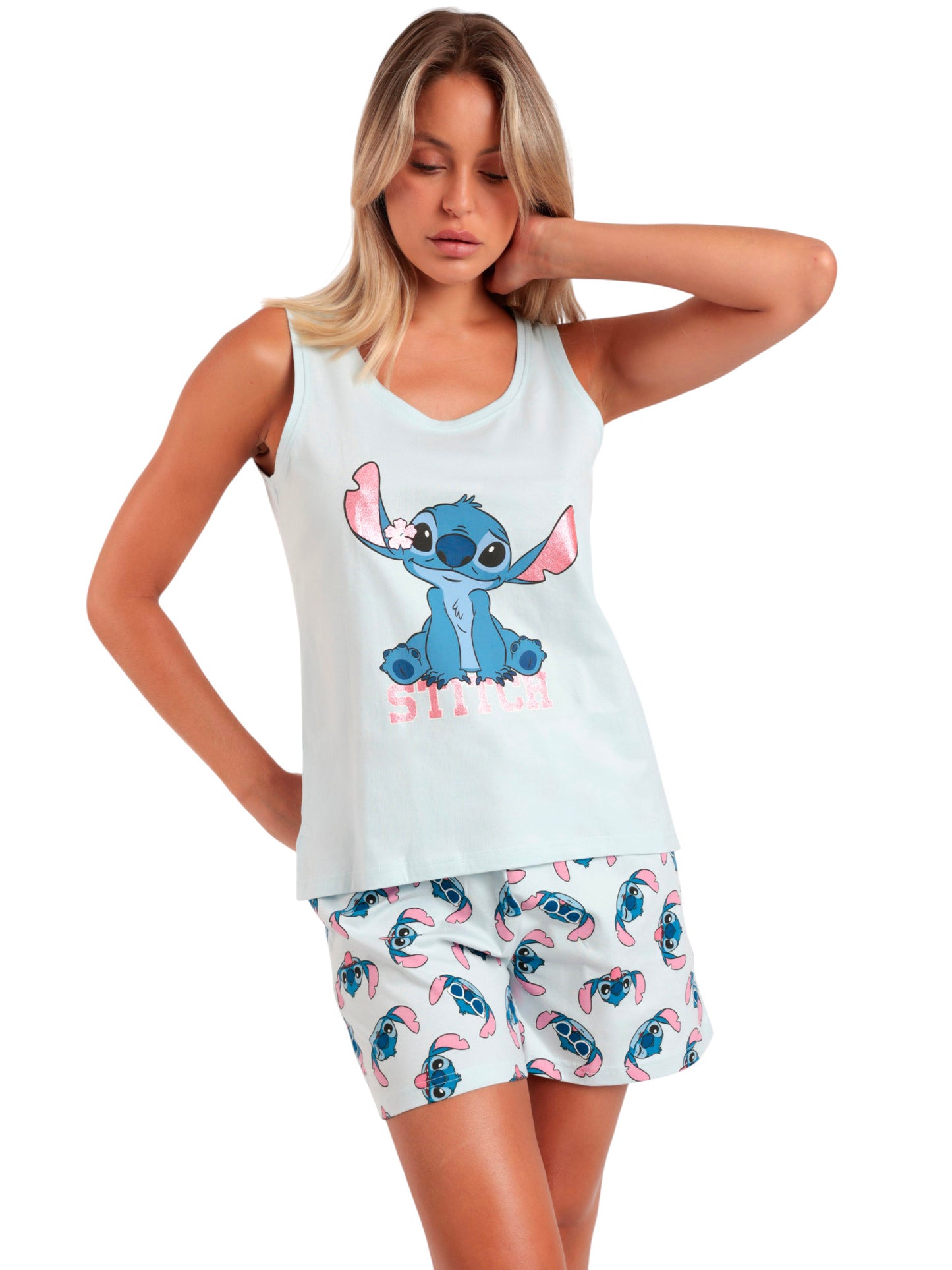 Pyjama short débardeur Stitches Disney Admas