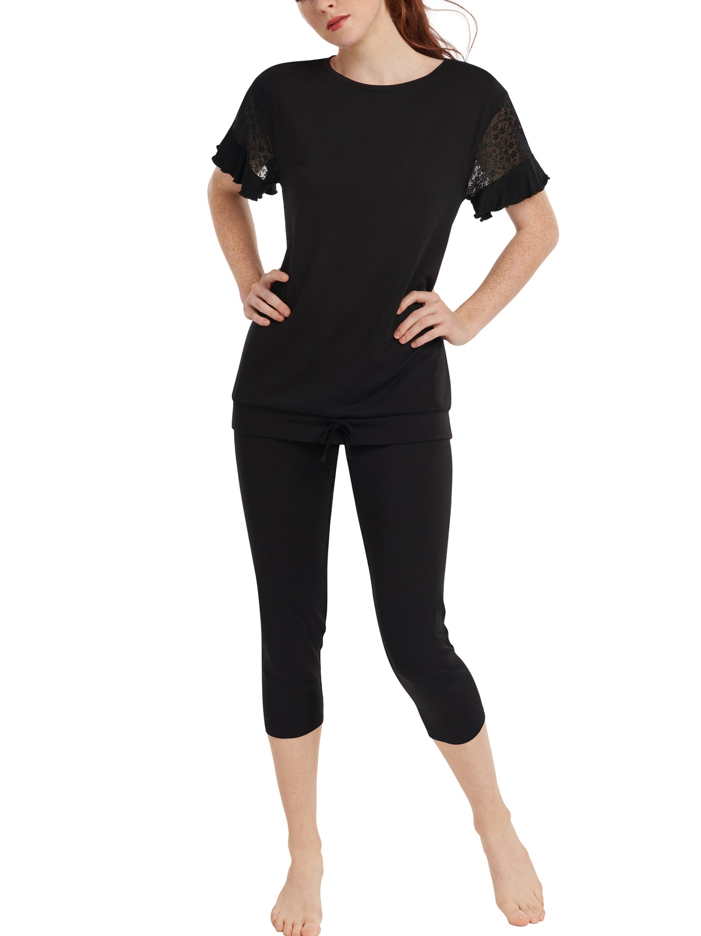 Pyjama tenue d'intérieur leggings top manches courtes Smooth Lisca Cheek