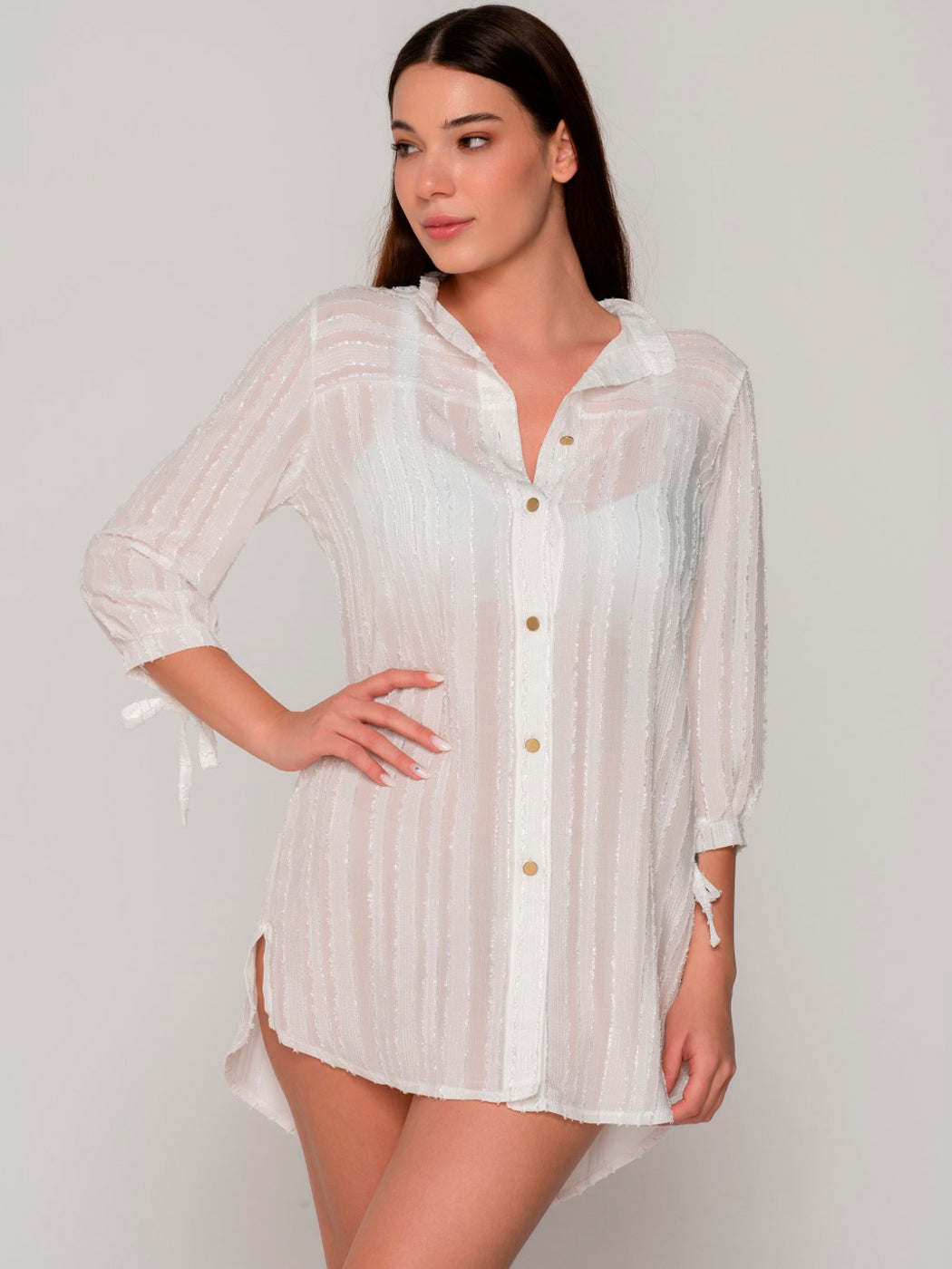 Robe estivale chemise manches longues PRAISE Luna Splendida