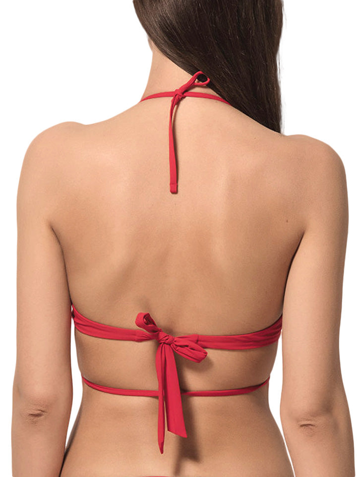 Haut maillot de bain triangle convertible Blue Sense Luna Splendida rouge