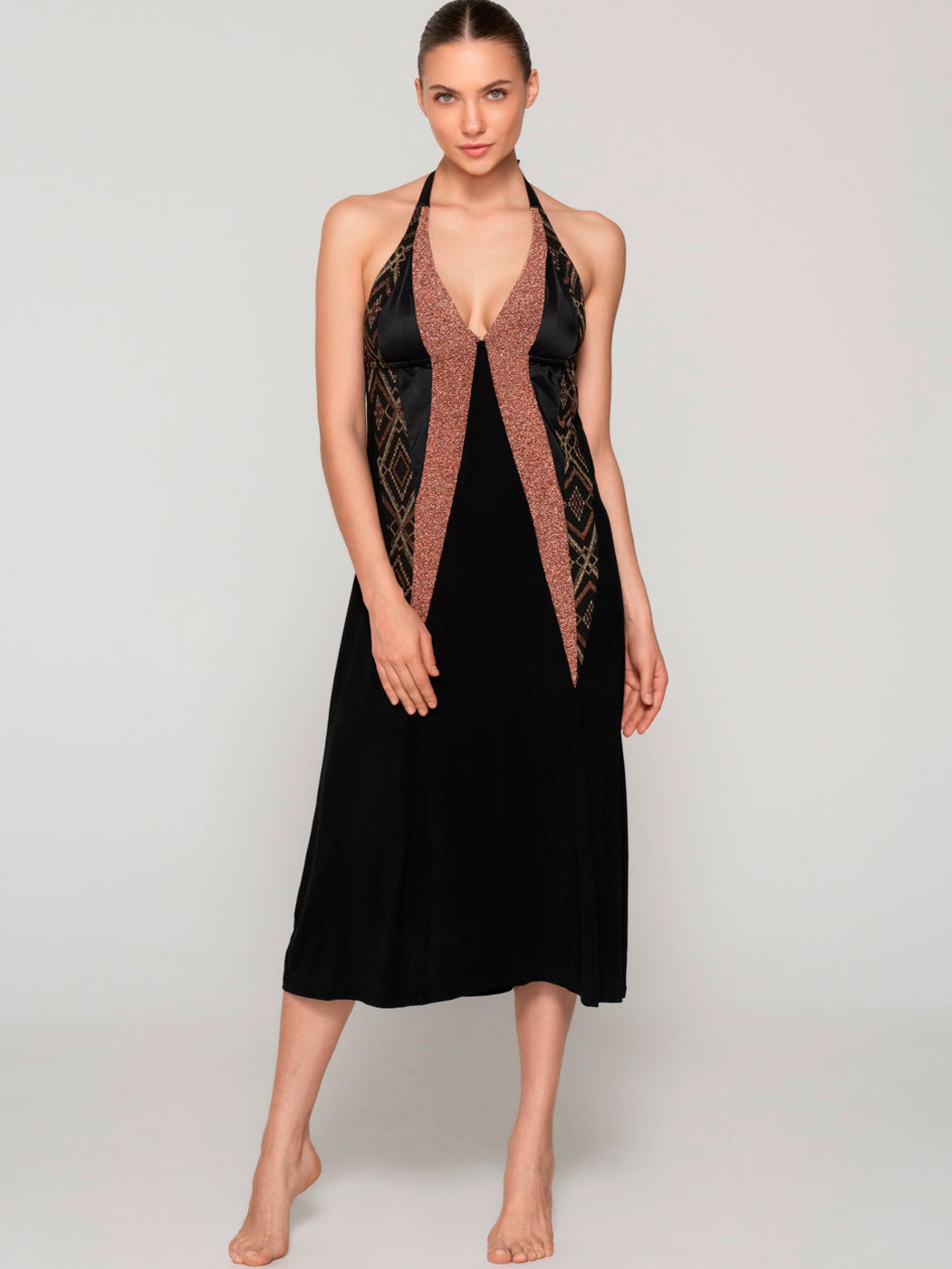 Robe longue estivale décolleté V MANHATTAN Luna Splendida