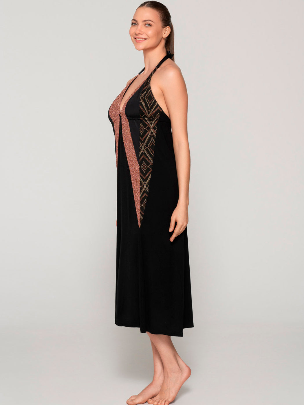 Robe longue estivale décolleté V MANHATTAN Luna Splendida