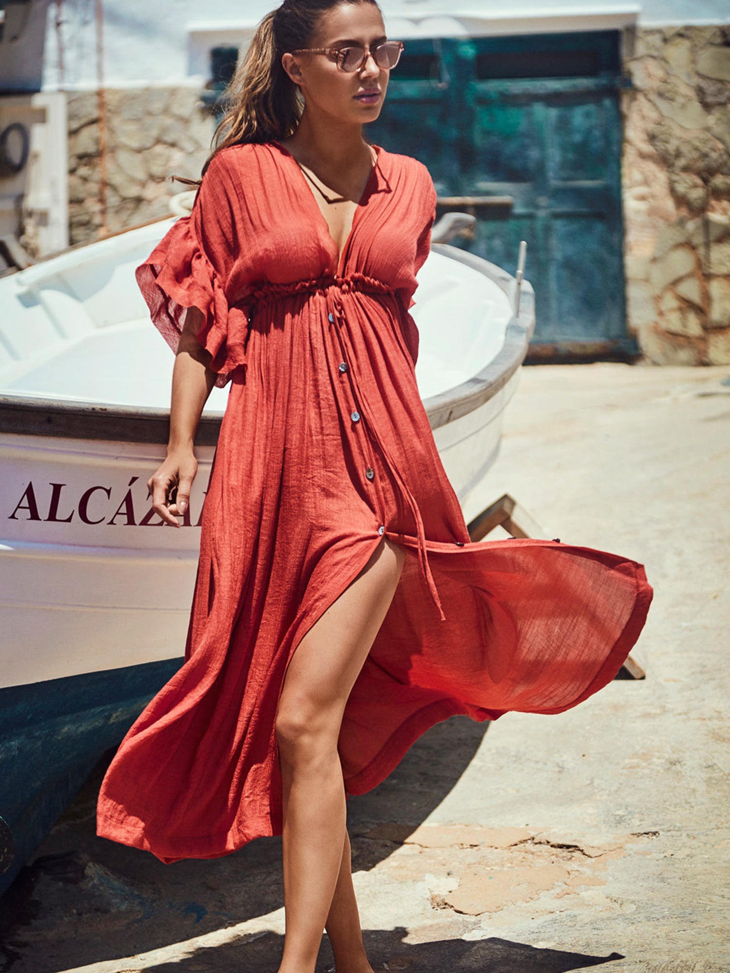 Robe longue estivale à volants Mojito Selmark Mare