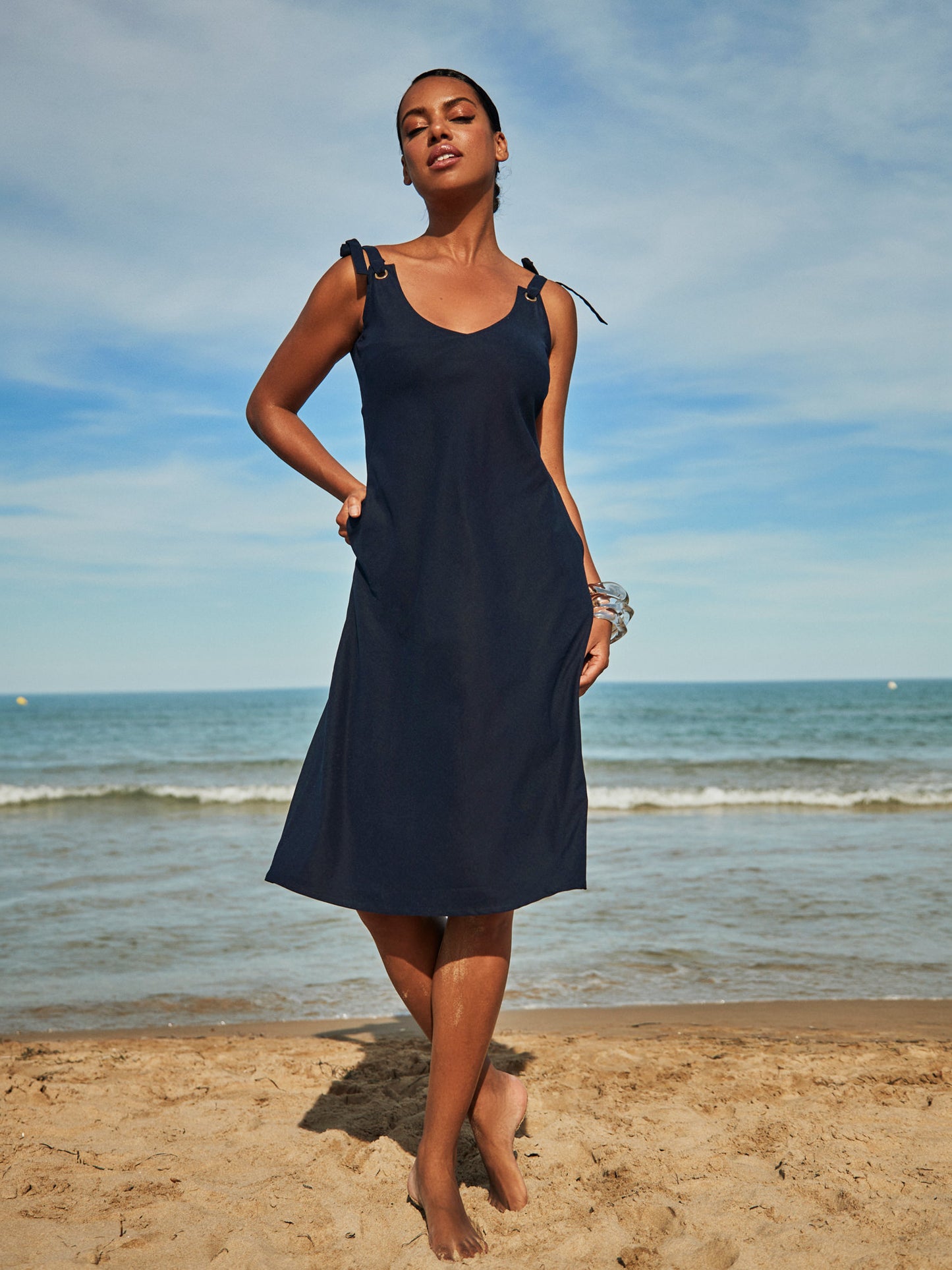 Robe estivale mi-longue à nouettes COMPLEMENTOS Selmark Mare