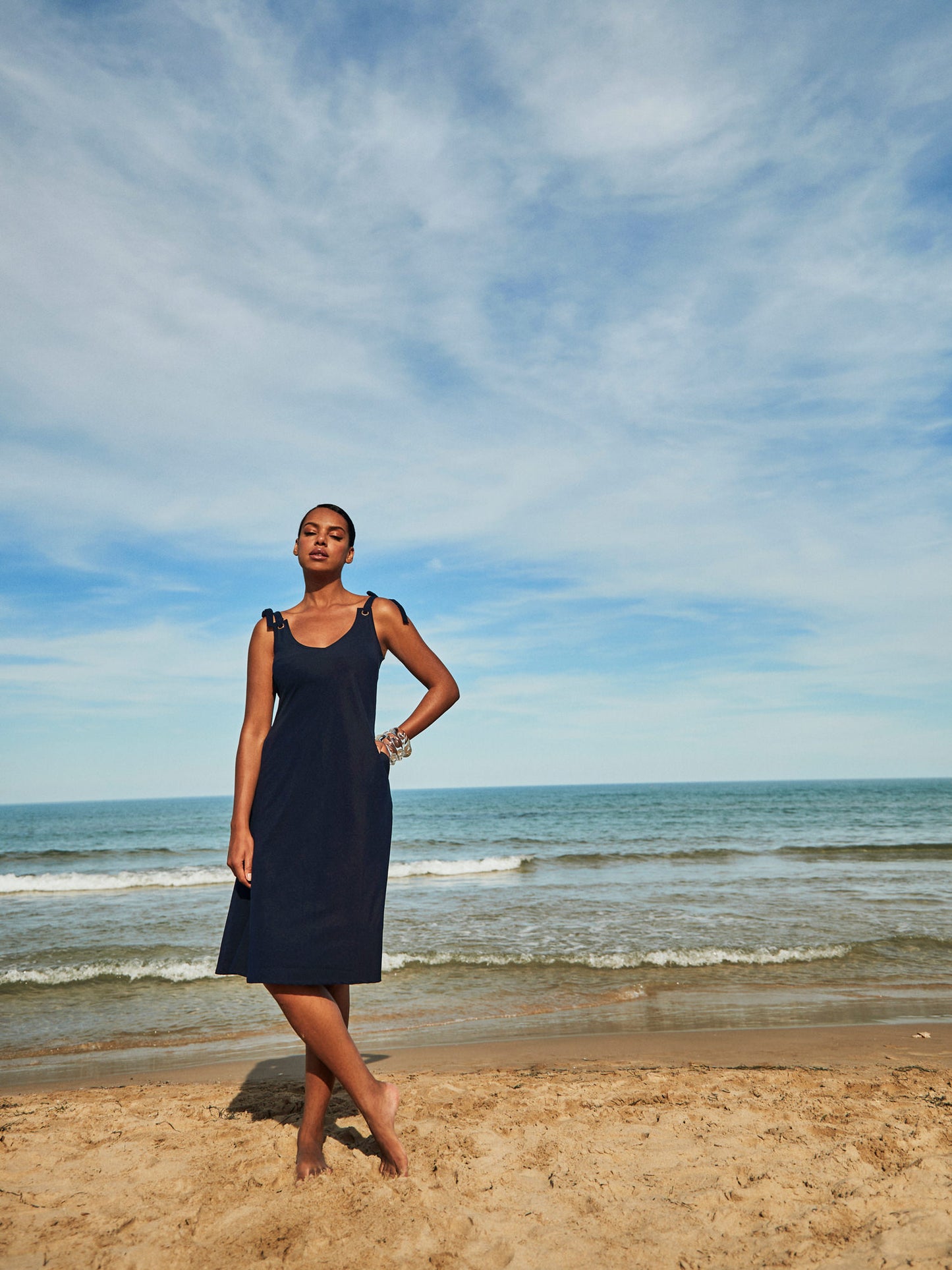 Robe estivale mi-longue à nouettes COMPLEMENTOS Selmark Mare