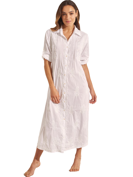 Robe longue de plage manches trois-quarts Complementos Selmark Mare