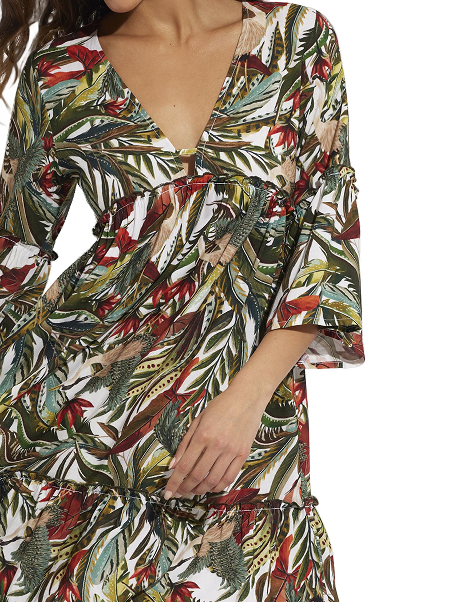 Robe de plage manches trois-quarts Galapagos Selmark Mare