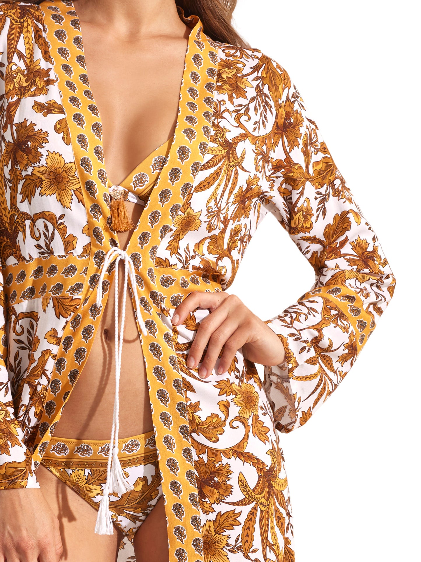 Kimono long de plage ACANTHUS Selmark Mare